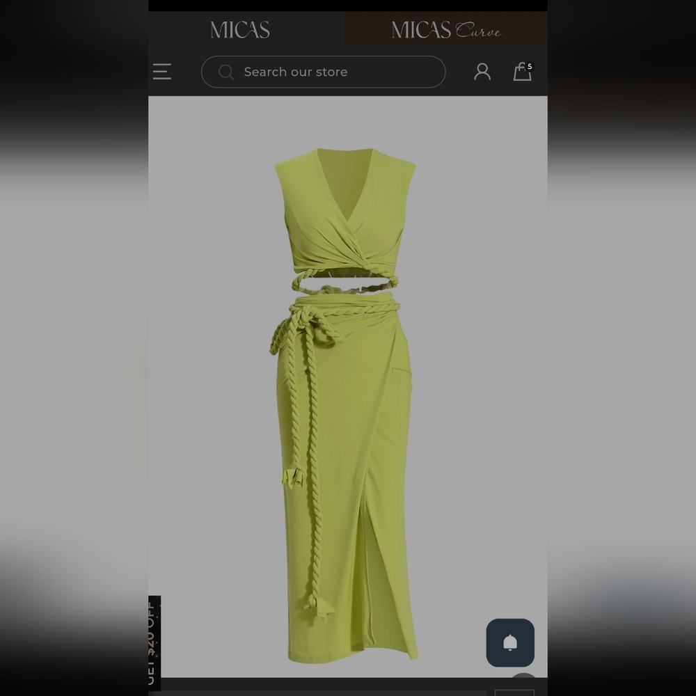 Elegant Lime Green Wrap Skirt